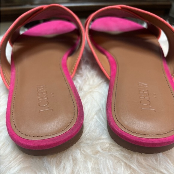 J. CREW PINK SUEDE SLIP ON CRISS-CROSS STRAP SUMMER TRAVEL FLAT SANDALS SZ 9.5💕 - Picture 3 of 9